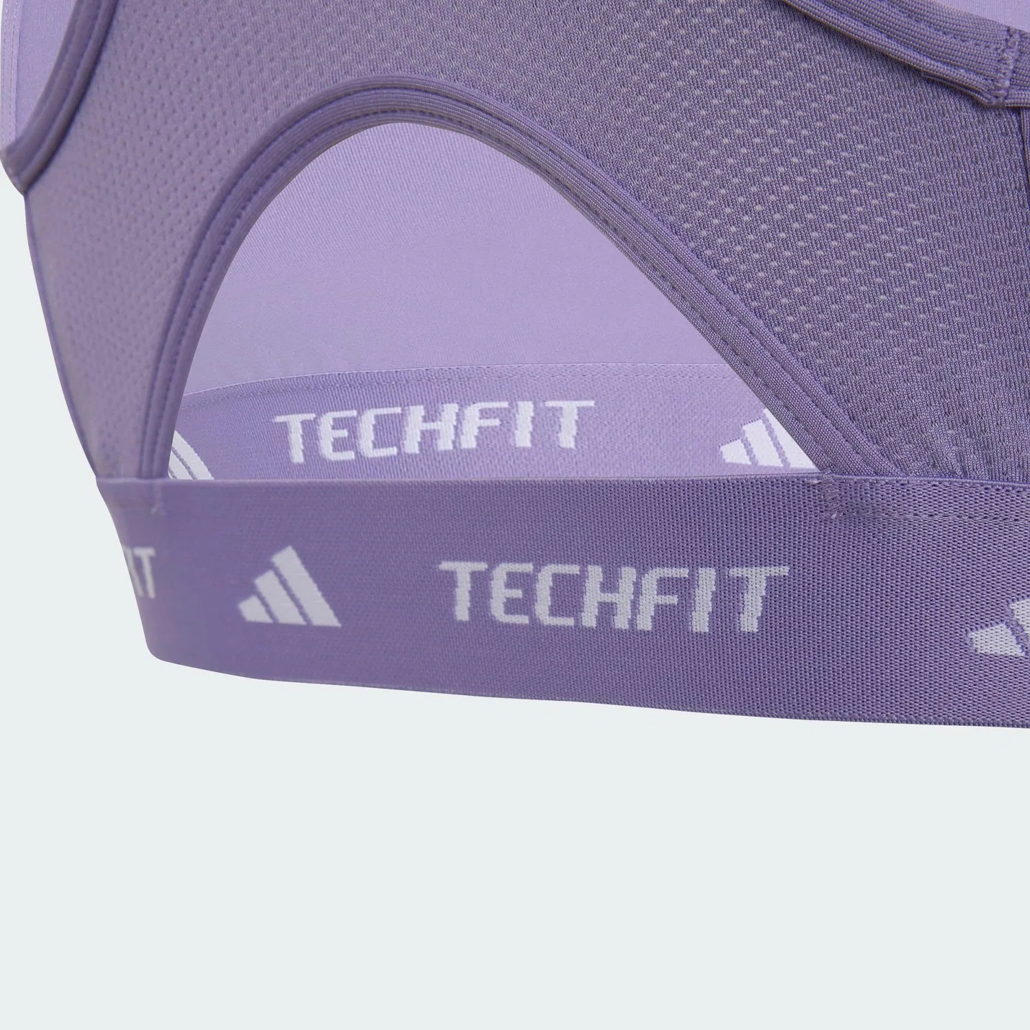 Женский компрессионный спортивный топ Techfit PrimeLift React Sport-BH Adidas, Helllila Weiss — фото 2