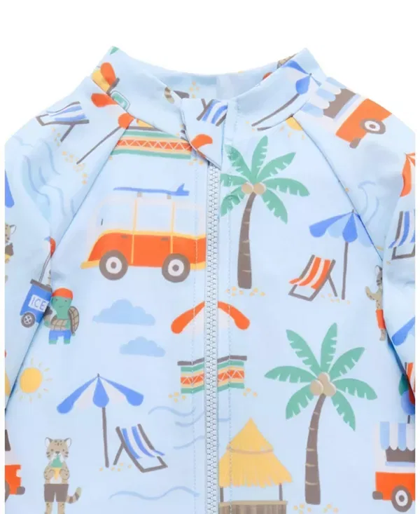 Детский купальник для мальчиков с длинным рукавом с принтом Purebaby, Cancun Print — фото 4