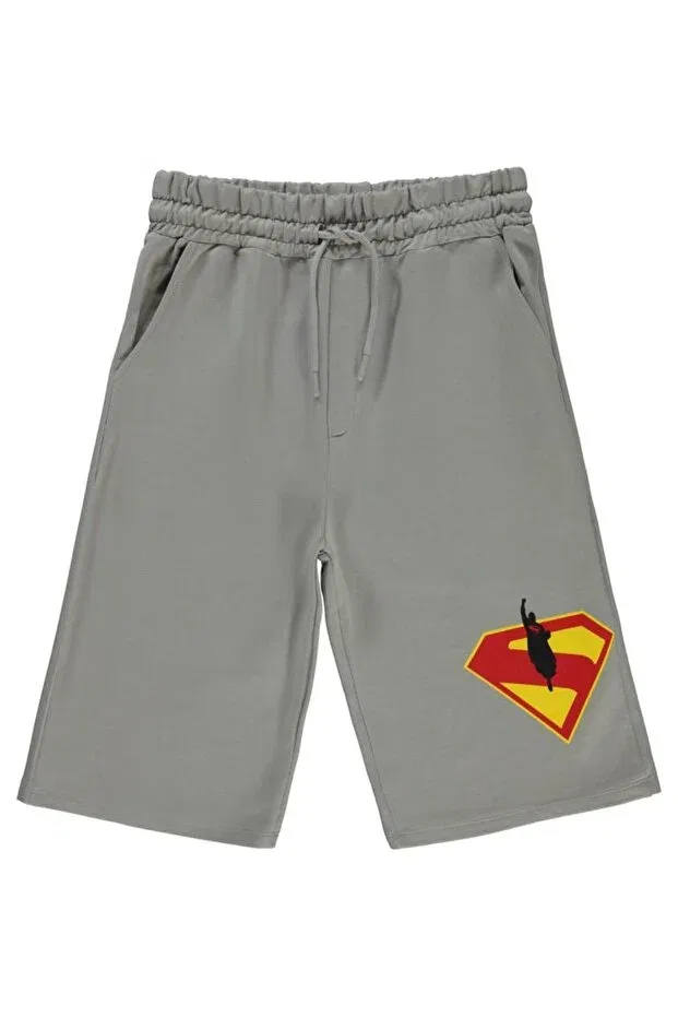 Детские шорты для мальчиков с принтом Logo 10-13 years old capri Superman, Gray — фото 3