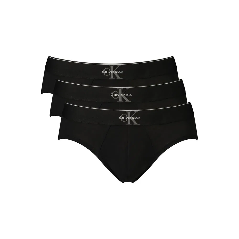 Мужские трусы-слипы хлопковые комплект из 3 штук Calvin Klein, Black