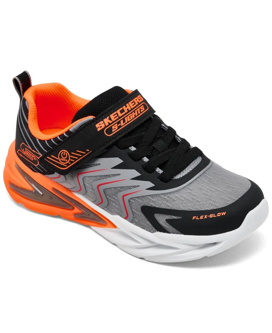 Кроссовки детские с подсветкой Flex-Glow Ultra Prism-Pacer Skechers, Black Lime