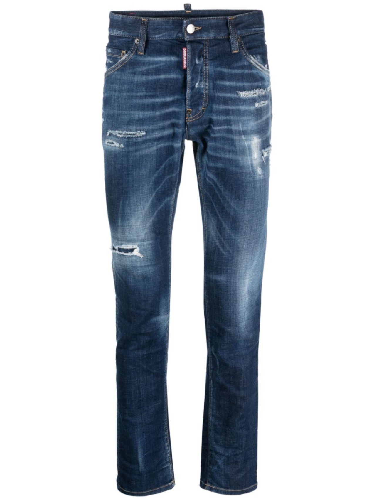 

DSQUARED2 узкие джинсы с эффектом потертости, синий