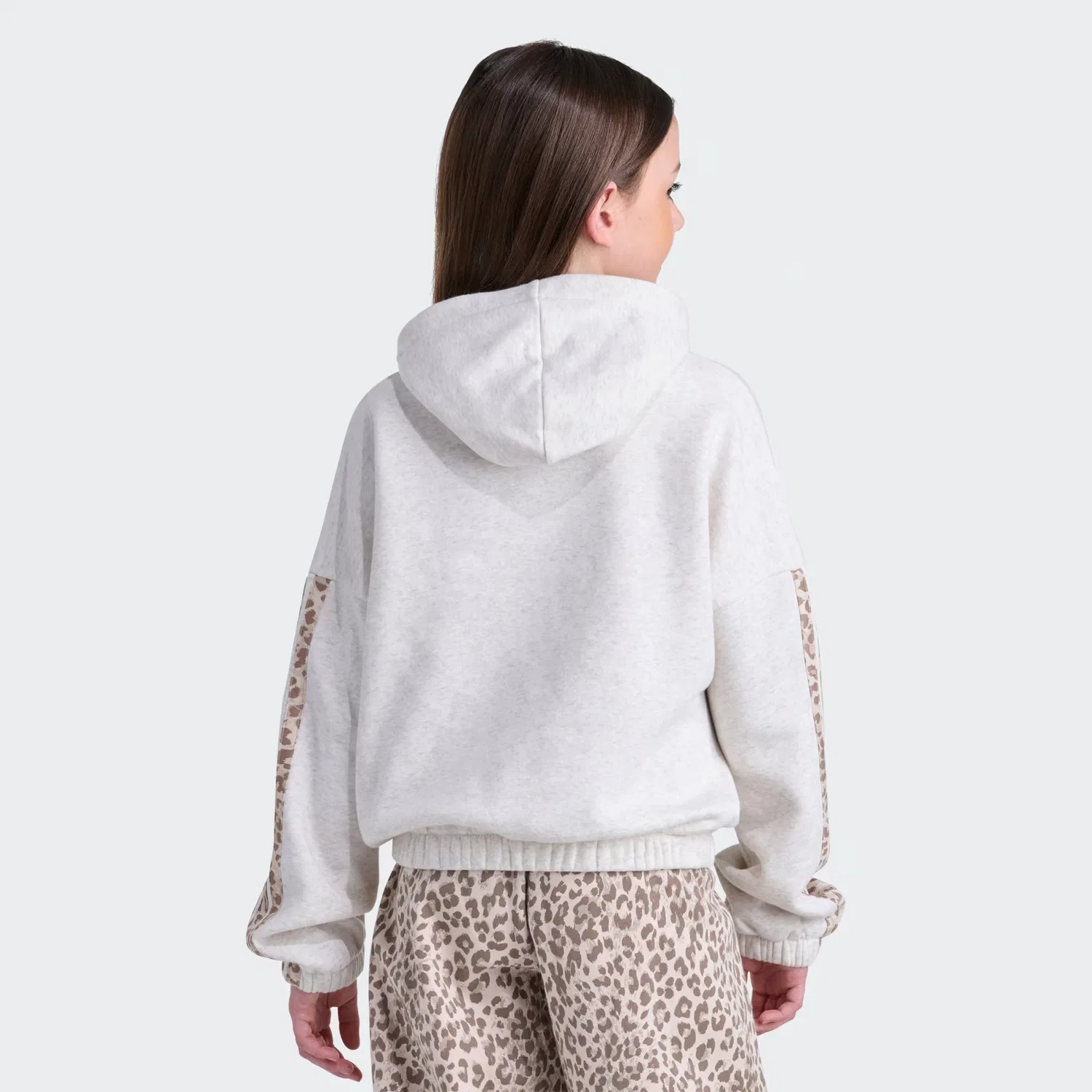 Детская толстовка с капюшоном и принтом 3-Stripes adidas Sportswear, белый меланж