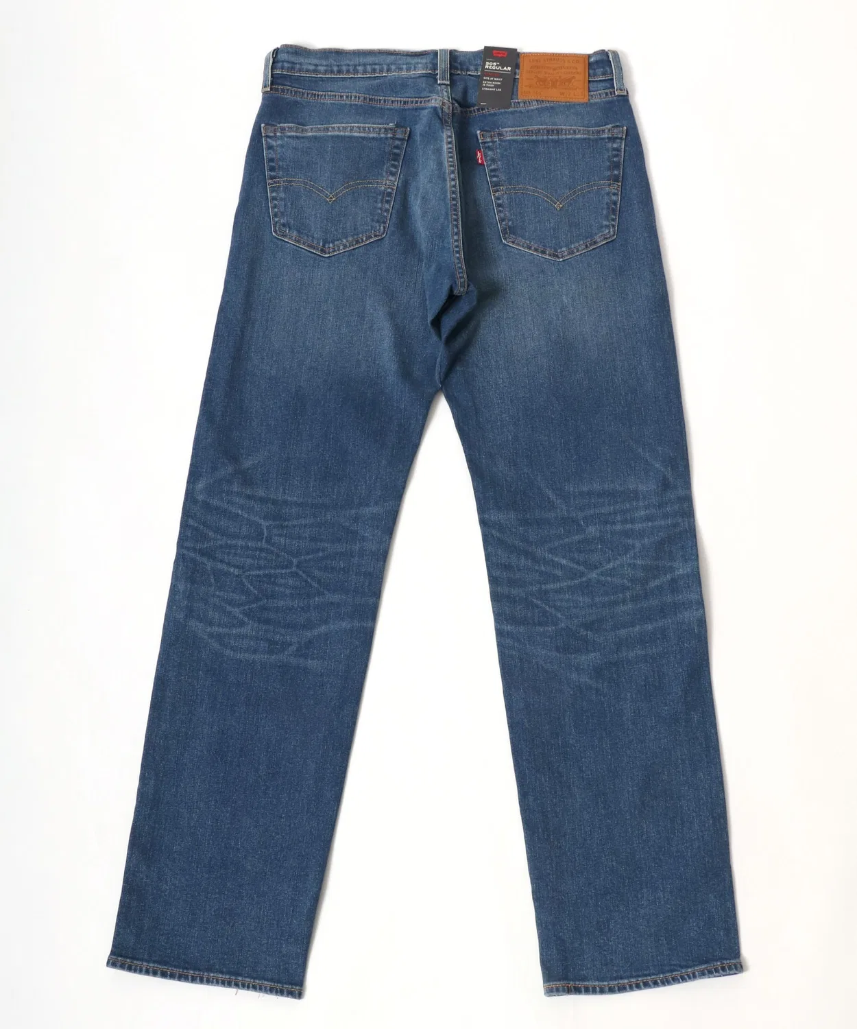 Мужские джинсы классические с эластичным денимом Levi's 505 Big E Regular Fit, Indigo Blue — фото 3