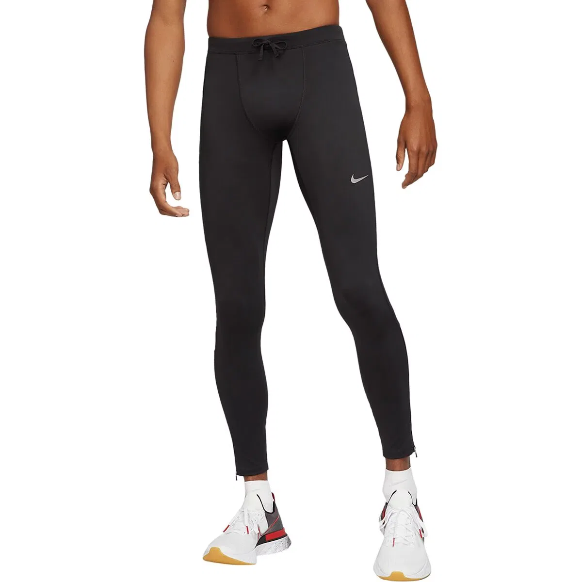 Мужские тайтсы для бега с водоотталкивающей отделкой Repel Challenger Nike, Black/Reflective Silver