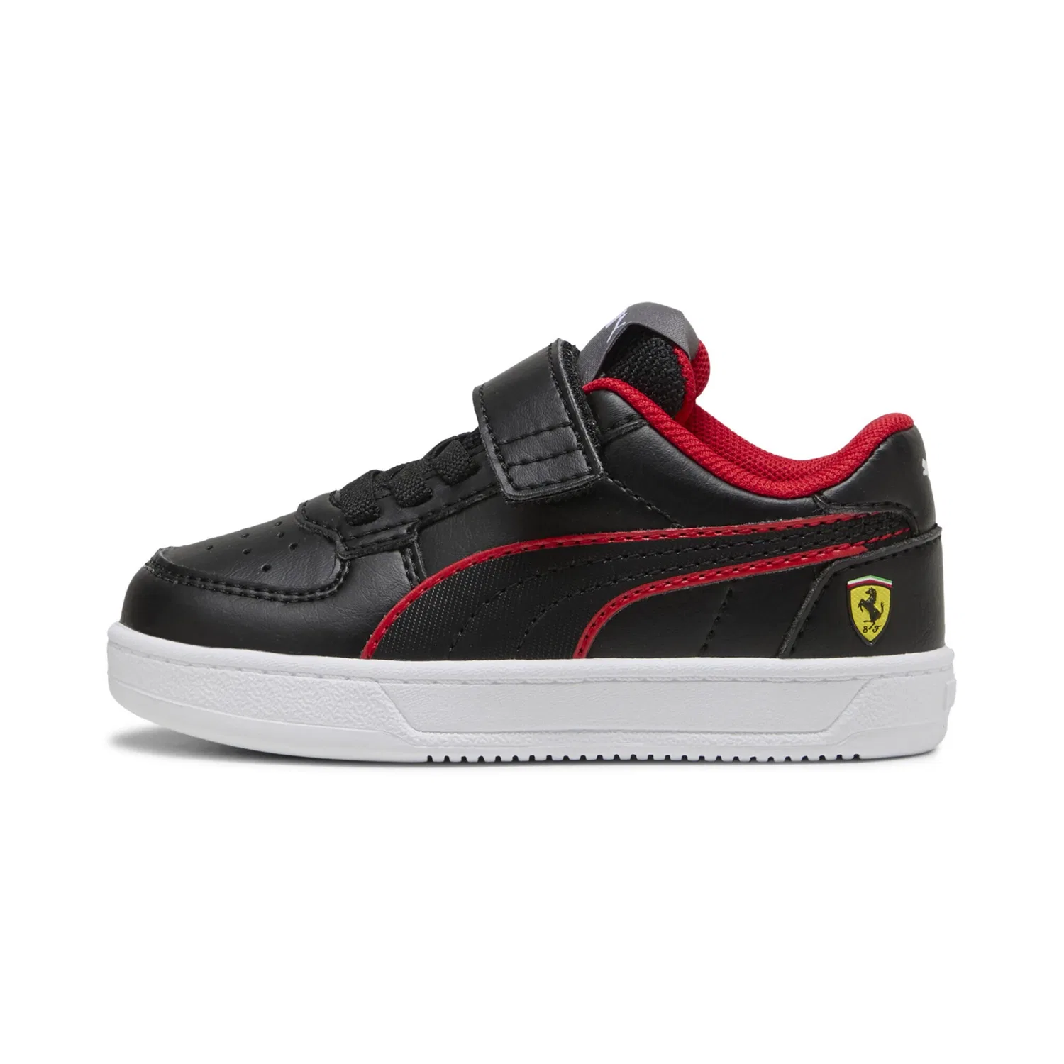 Детские спортивные кроссовки на платформе Scuderia Ferrari Caven 2.0 PUMA, Black Rosso Corsa Red — фото 3