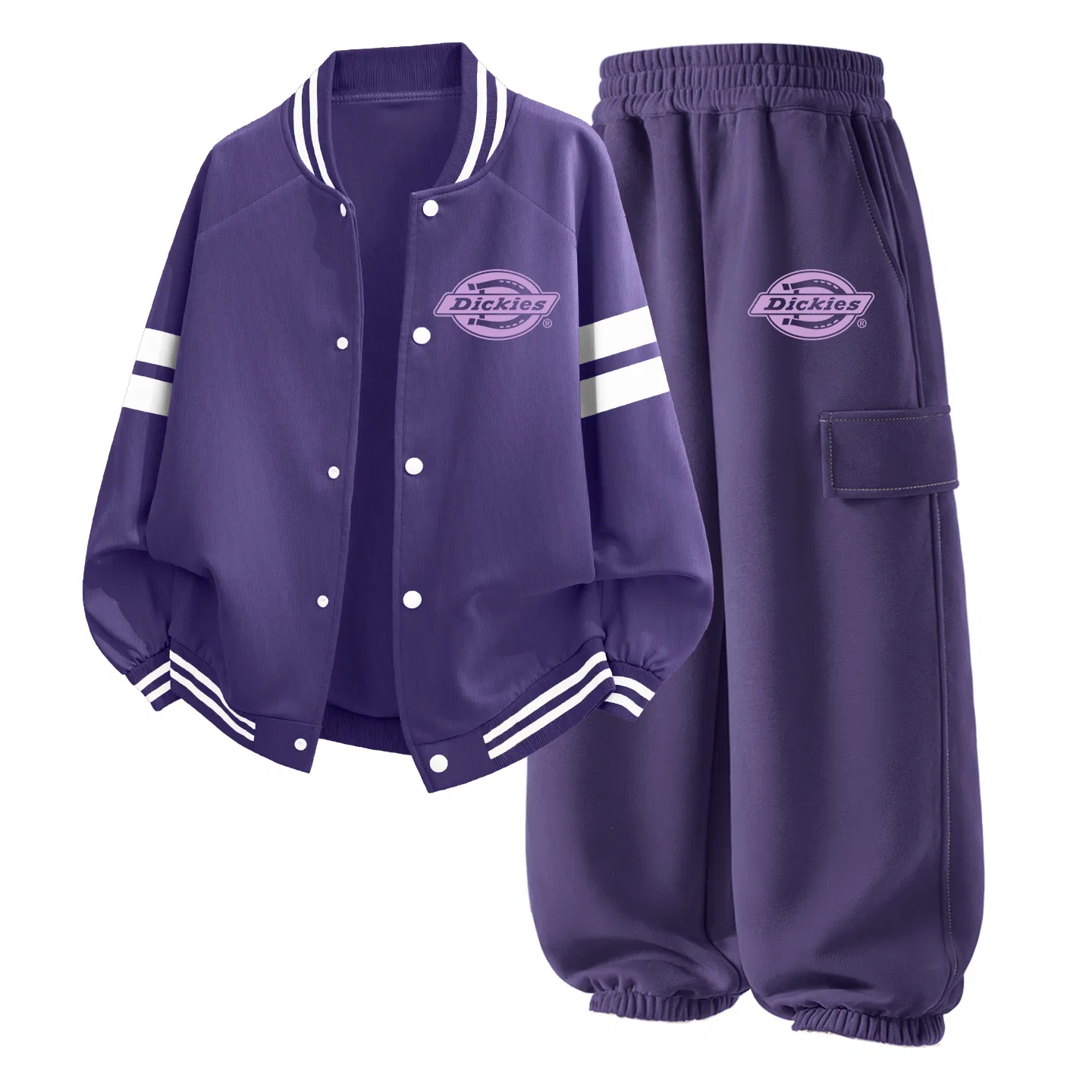 Детский комплект из двух футболок Negative Logo K Dickies, Purple/Light Heather Gray — фото 3