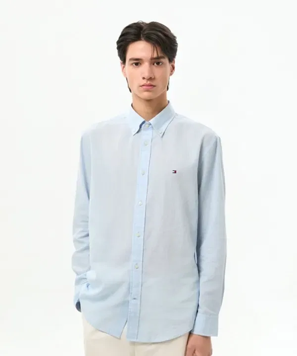 Рубашка с пуговицами, льняная смесовая, Regular Fit, Tommy Hilfiger