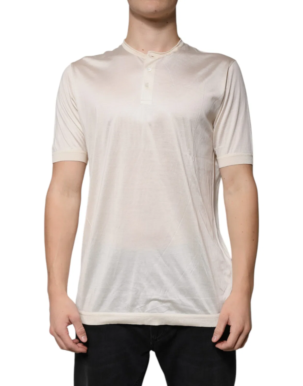 Мужская футболка с коротким рукавом Henley Dolce & Gabbana, Off White