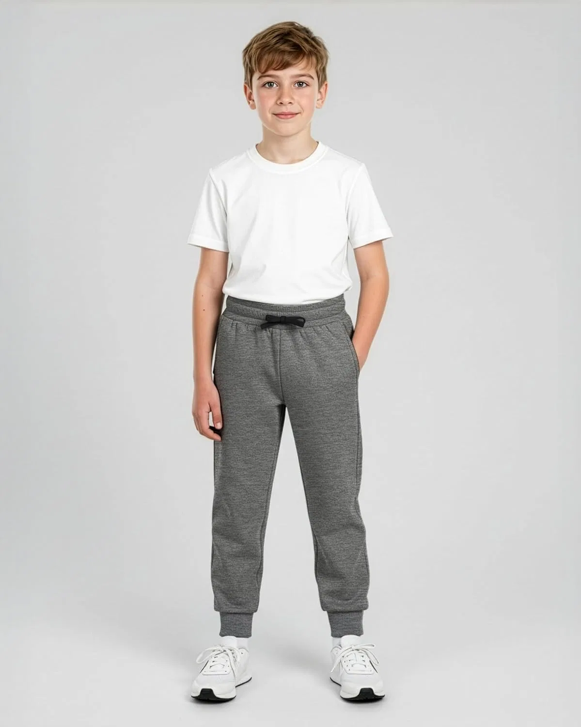 Комплект Real Essentials из 3 шт.: спортивные брюки-джоггеры из хлопкового флиса для мальчиков - спортивные брюки для подростков с карманами, Set D — фото 2