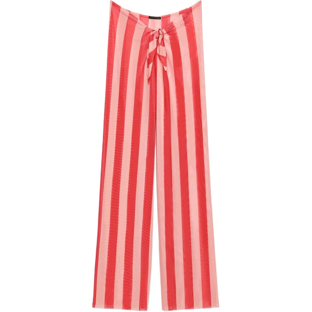 Женские брюки прямого кроя с тонкой посадкой Red/Coral ZARA, Red/Coral