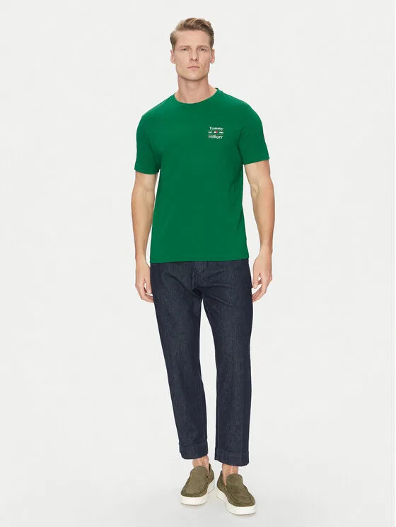 Футболка regular fit Stack Tommy Hilfiger, зеленый — фото 2
