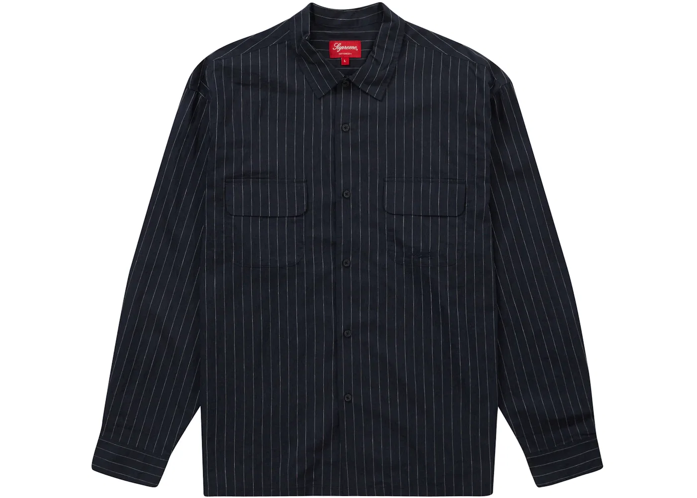 Мужская рубашка из льна с полосками Supreme, Navy