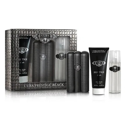 Набор подарочный мужской Cuba Original Men Prestige Black, 90 мл + 100 мл + 200 мл, Black