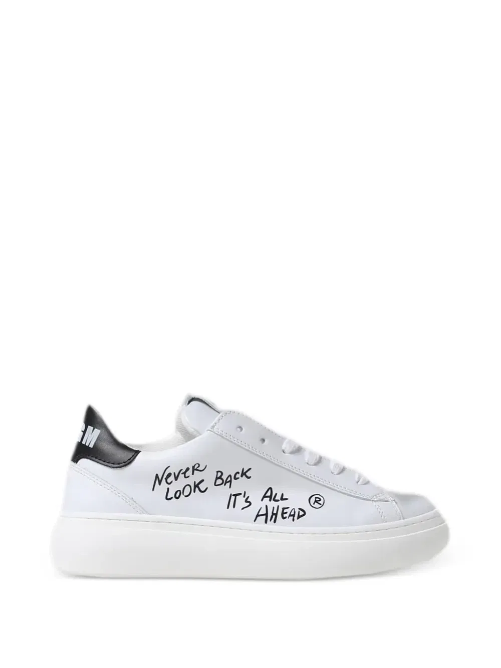 Кеды из кожи с принтом-слоганом Msgm Kids, белый
