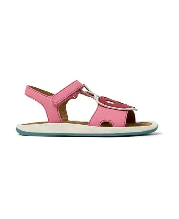 Сандалии детские Camper Bicho Mismatched T-Strap Leather Sandals, кожаные, мультиколор — фото 2