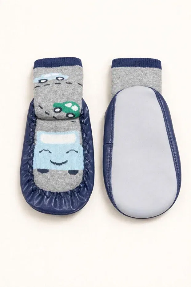 Детские носки для малышей из кожи с принтом Basics Numix Baby Kids, Navy Blue — фото 3