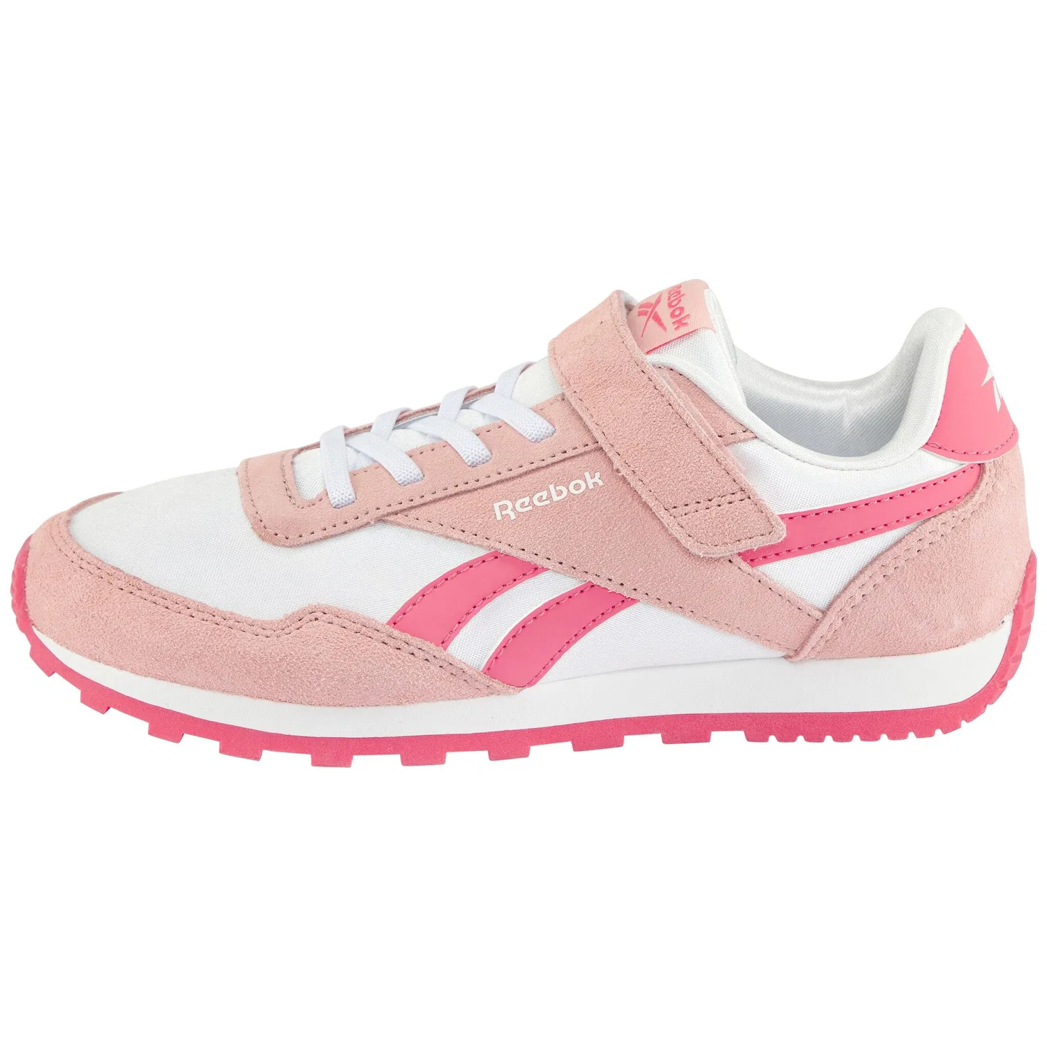 Детские кроссовки на шнуровке Reebok Classic, White/Pink — фото 2