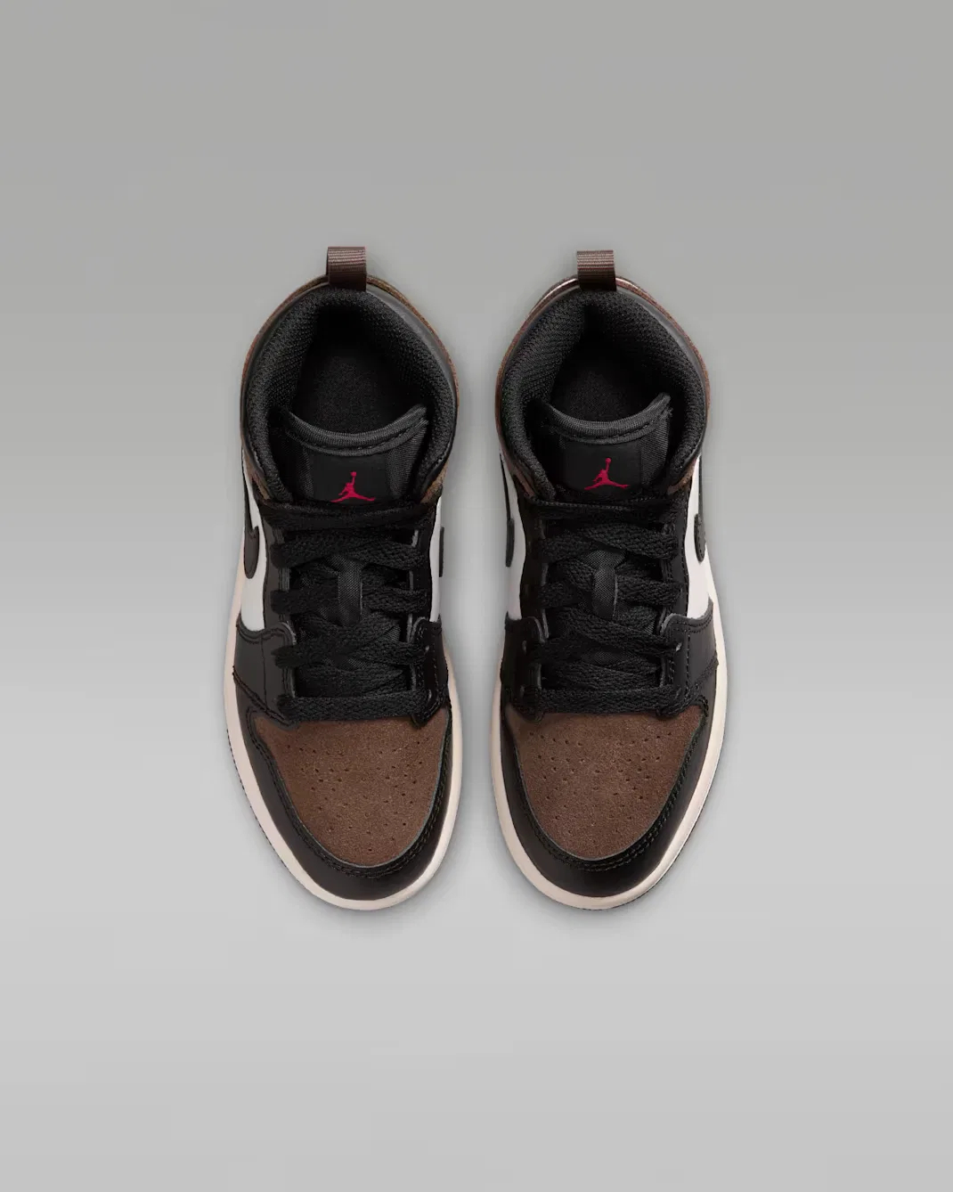 Детские кроссовки Jordan 1 Mid, Black/Palomino/University Red/Phantom — фото 4