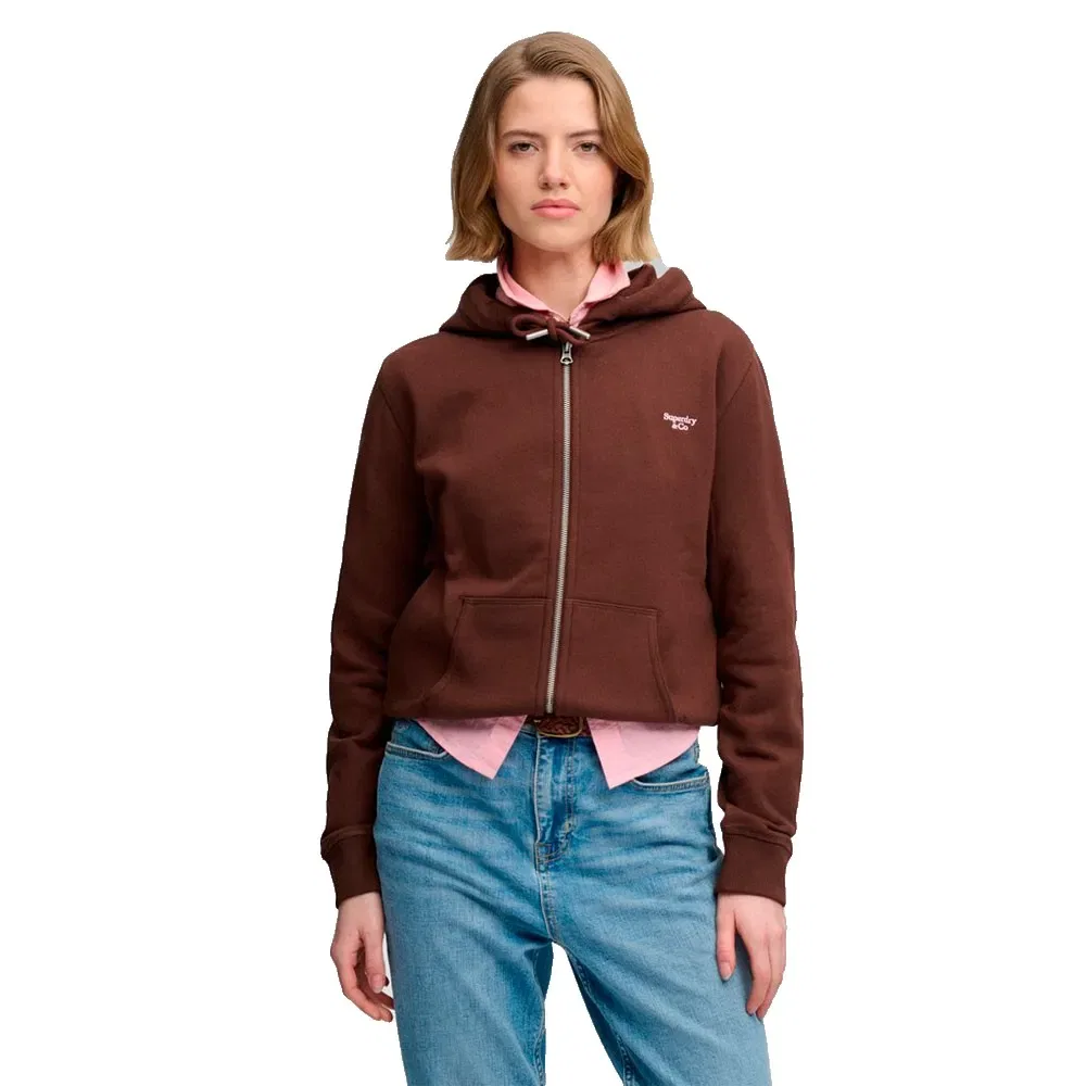 Женский худи с капюшоном и принтом Signature Embroidered Superdry, Brown