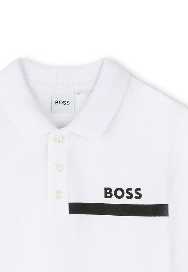 Детская рубашка поло Boss Kidswear, белый — фото 3
