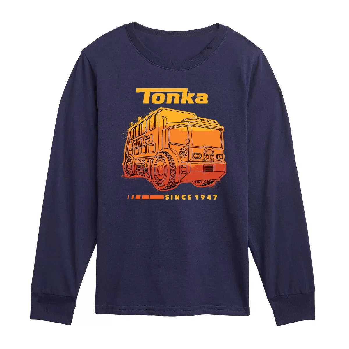 Детское футболка с длинным рукавом с принтом Tonka Truck Tonka, Navy