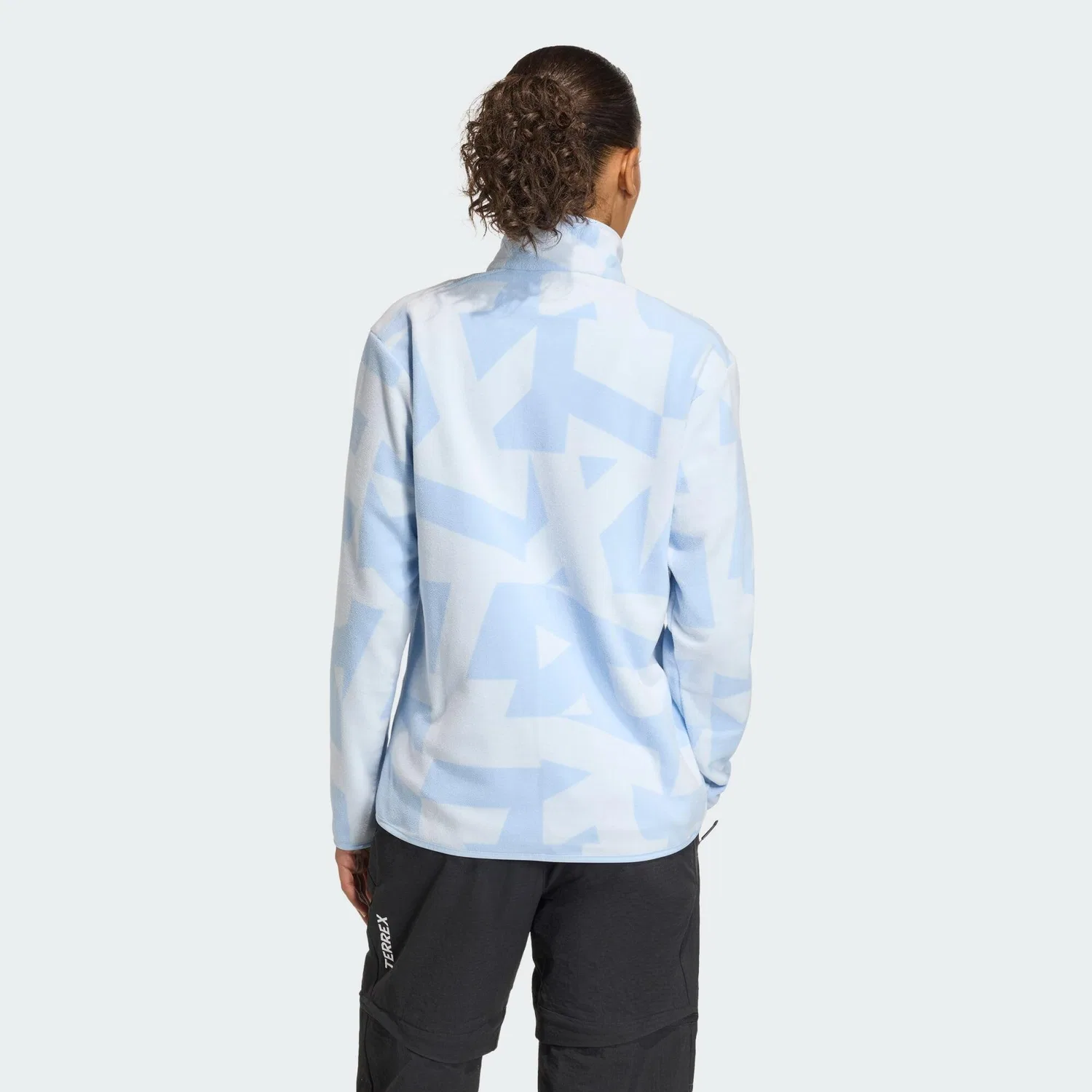 Женская флисовая куртка с принтом Terrex Multi Printed Full-Zip Fleecejacke Adidas, Kometblau Helles Himmelblau — фото 3
