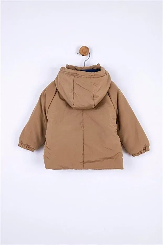 Детское пальто для мальчиков с капюшоном Nk Kids, Camel — фото 2