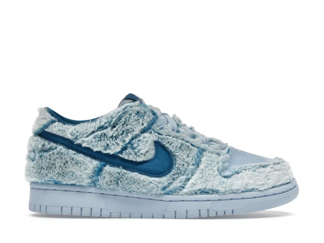 Детские кроссовки с принтом Nike Dunk Low Abominable Snowman Nike, Green Abyss/Celestine Blue/White