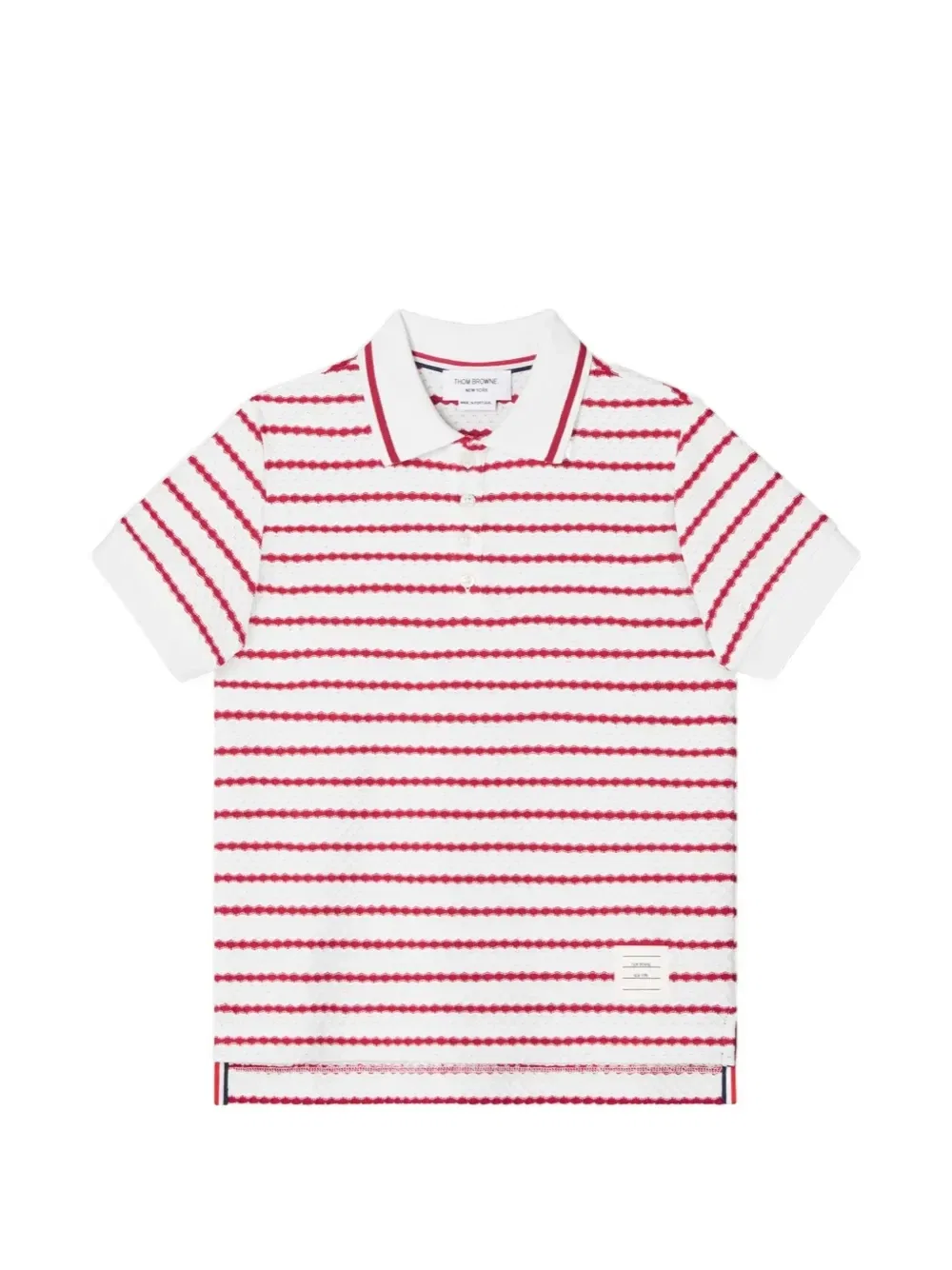 Рубашка поло в полоску Thom Browne Kids, белый
