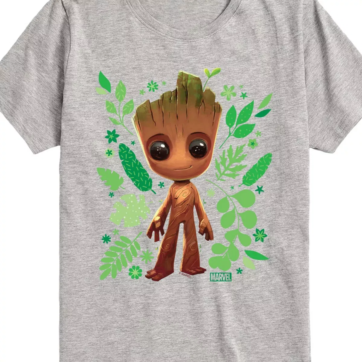 Детская футболка с коротким рукавом с принтом Marvel Guardians of the Galaxy Baby Groot Leaf, Navy — фото 2