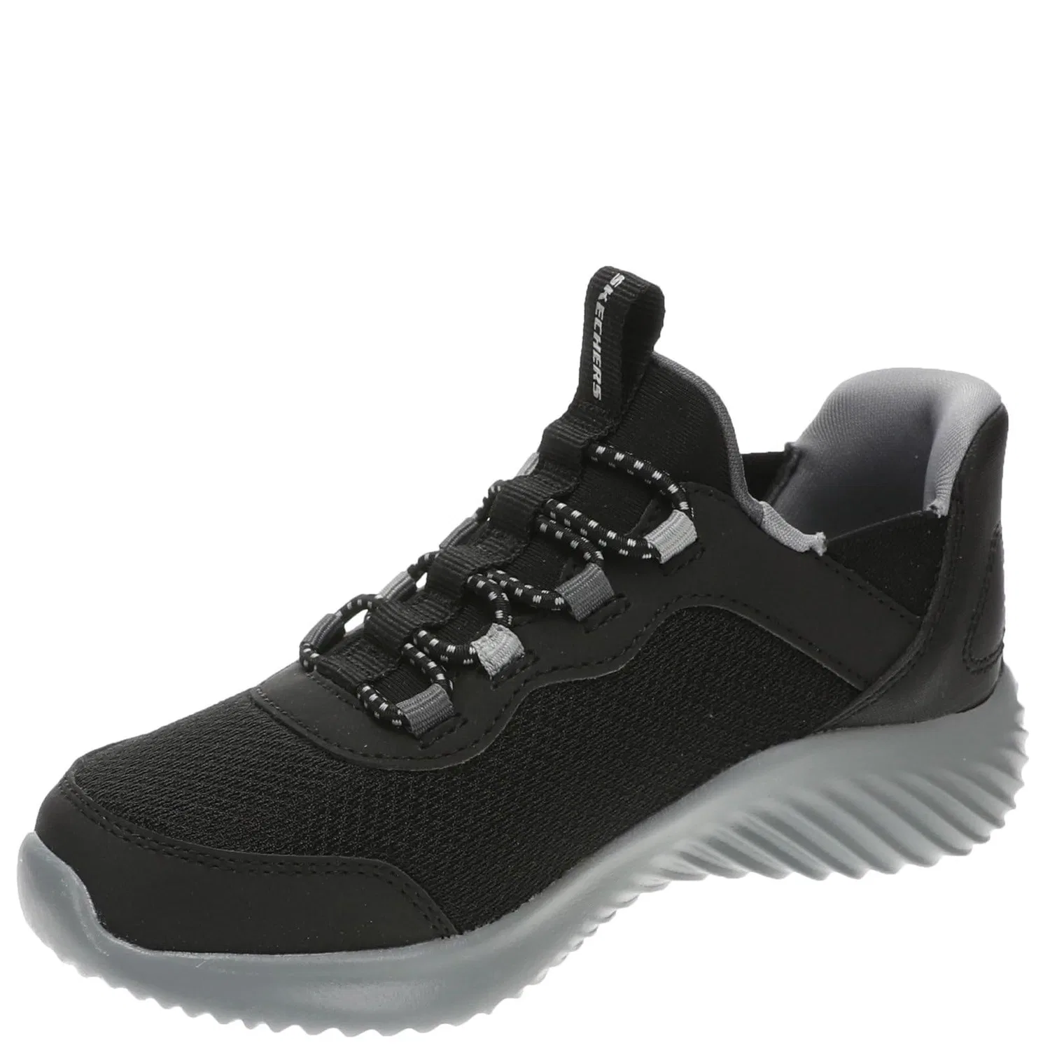 Детские кроссовки для мальчиков с воздушно-охлаждаемой пеной Brisk-burst Bounder Skechers, Black Synthetic Textile Charcoal Trim — фото 4