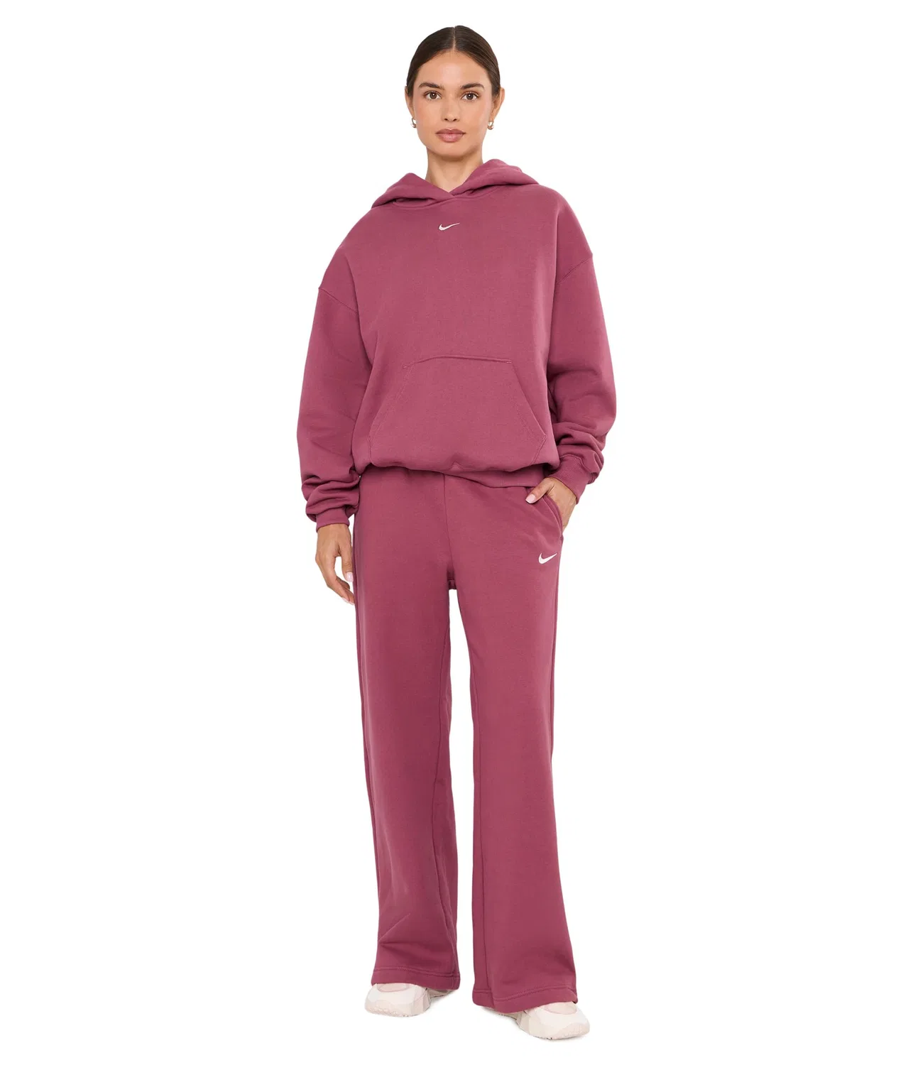 Толстовка с капюшоном Studio Fleece средней плотности, свободного кроя. Nike, Pink Smoke/Sail — фото 2