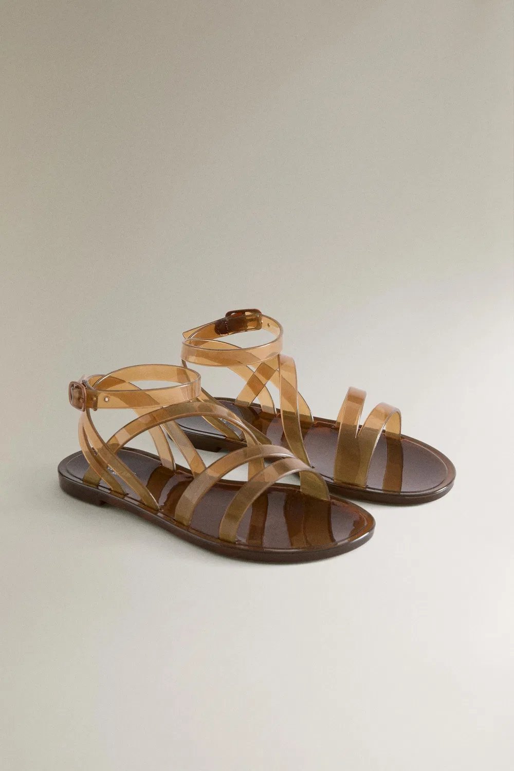 Детские сандалии на ремешках из желе ZARA, Brown — фото 2