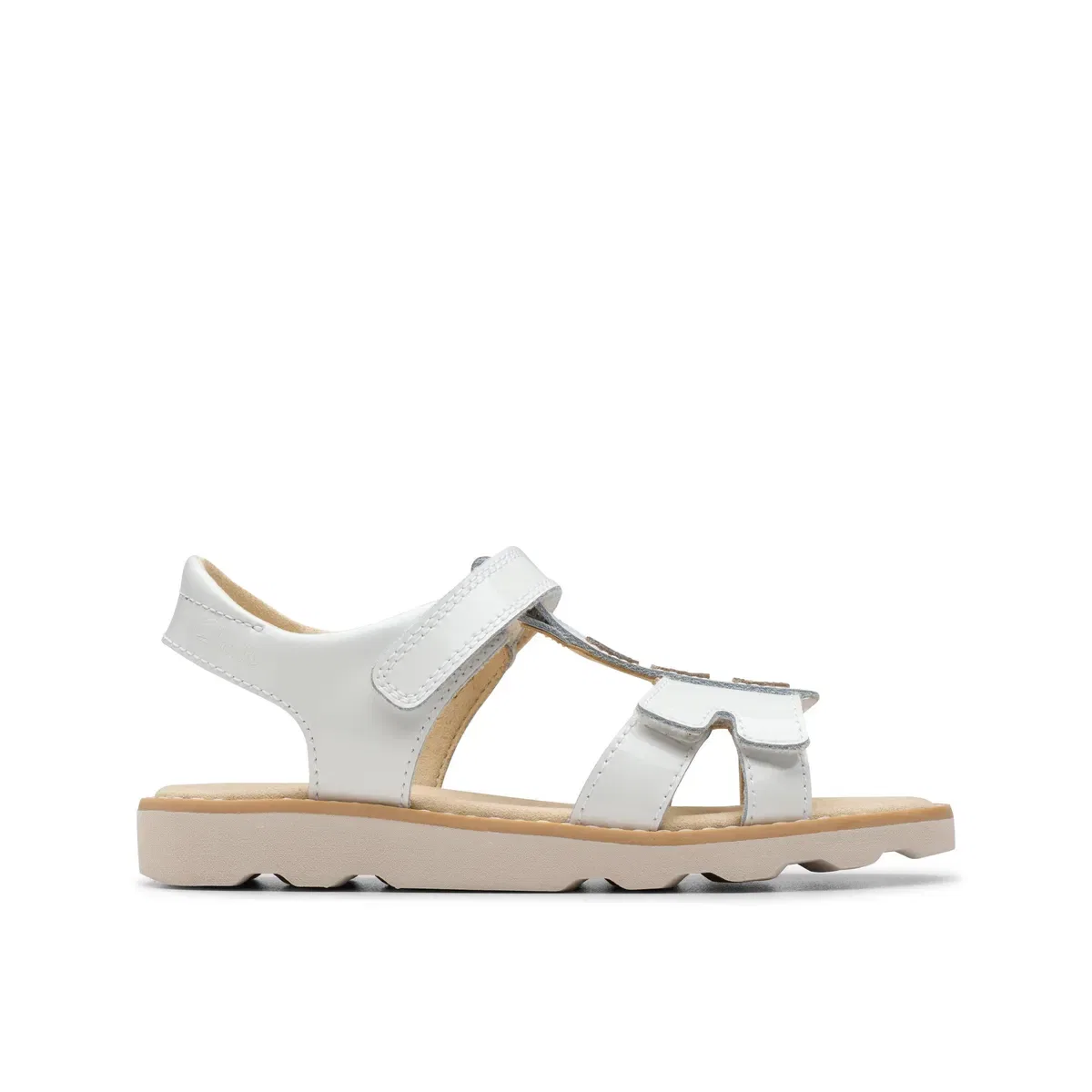 Детские белые сандалии-флат Crown Skip K. Clarks, White