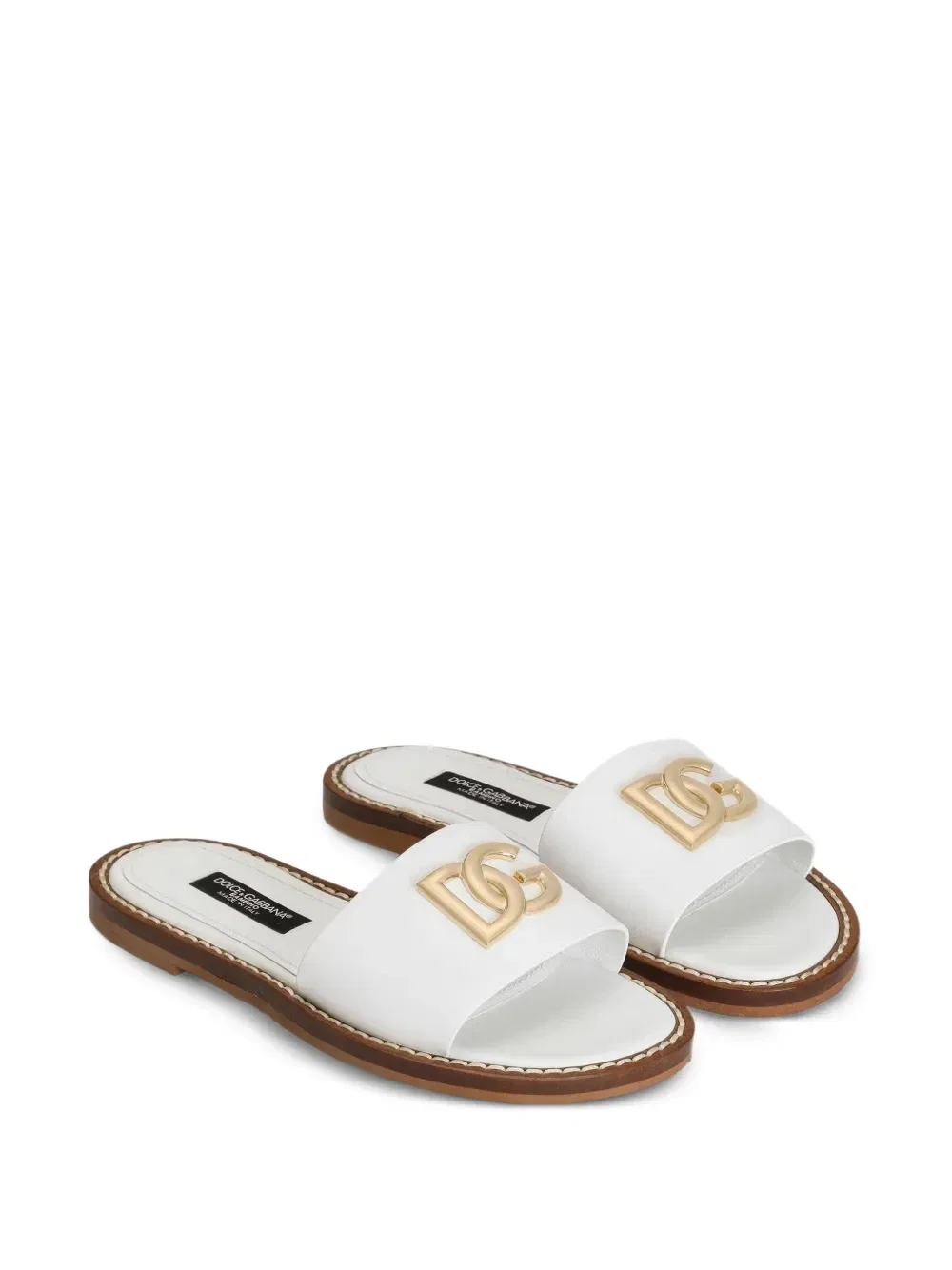 Слиперы с логотипом Dolce & Gabbana Kids, белый