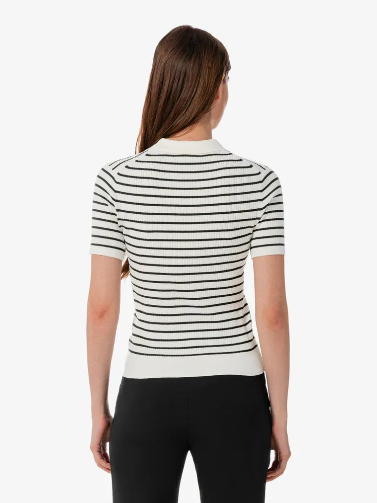 Футболка поло LACOSTE White, классический воротник, базовый белый цвет — фото 3
