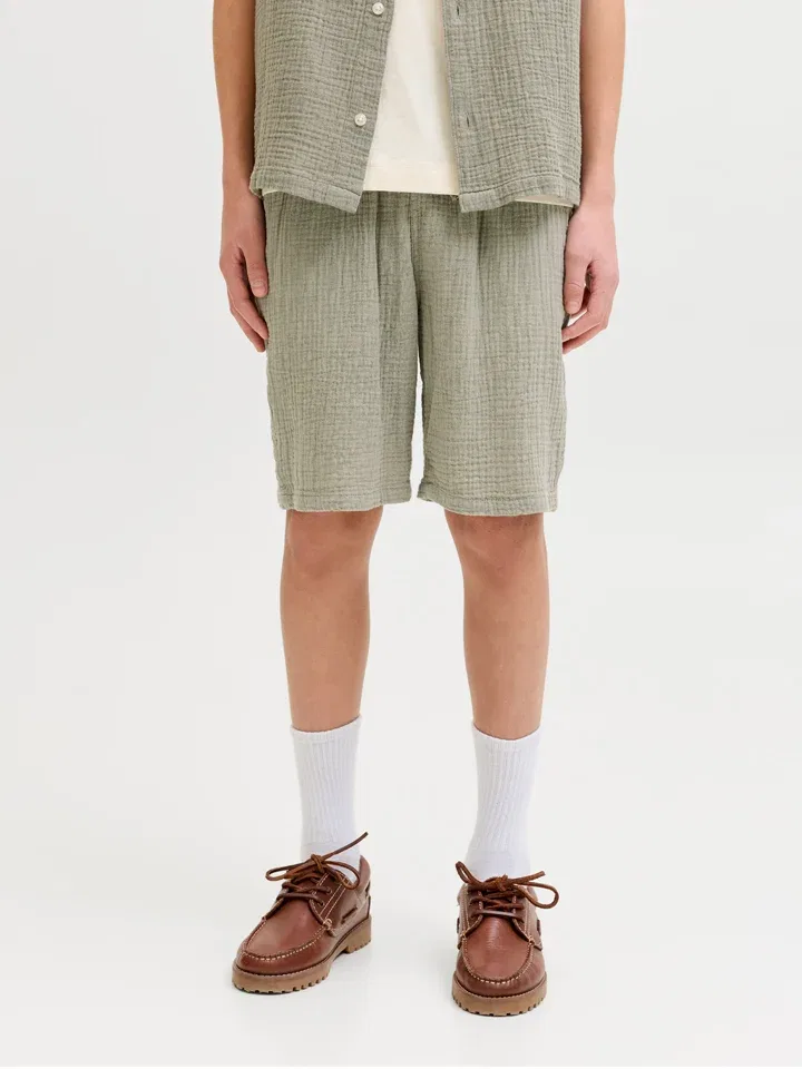 Шорты хлопковые Jaiden Jack & Jones Junior, хаки — фото 3