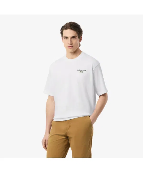 Футболка с принтом, оверсайз, th5950-55n, Lacoste, черный