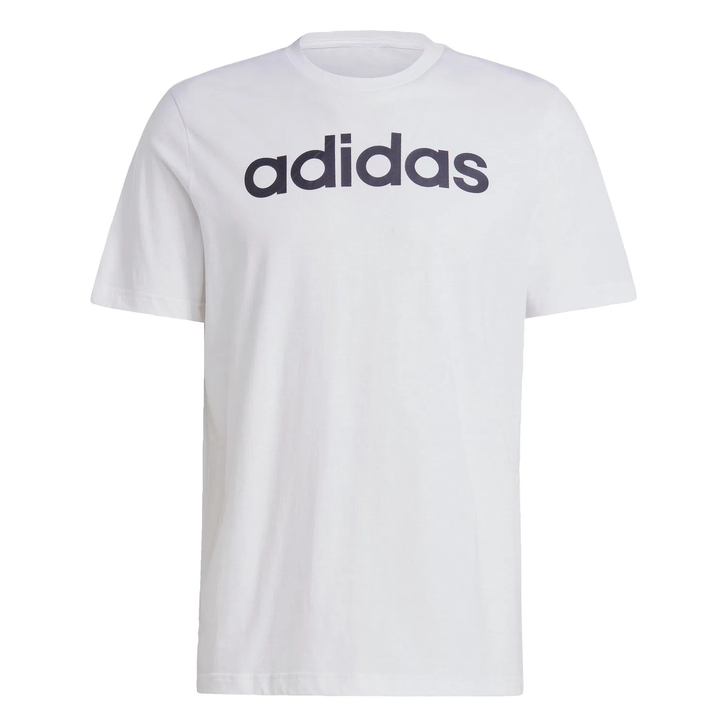 Мужская футболка с вышитым логотипом Essentials Single Jersey Linear Embroidered Logo T-Shirt Adidas, Weiss Schwarz — фото 2