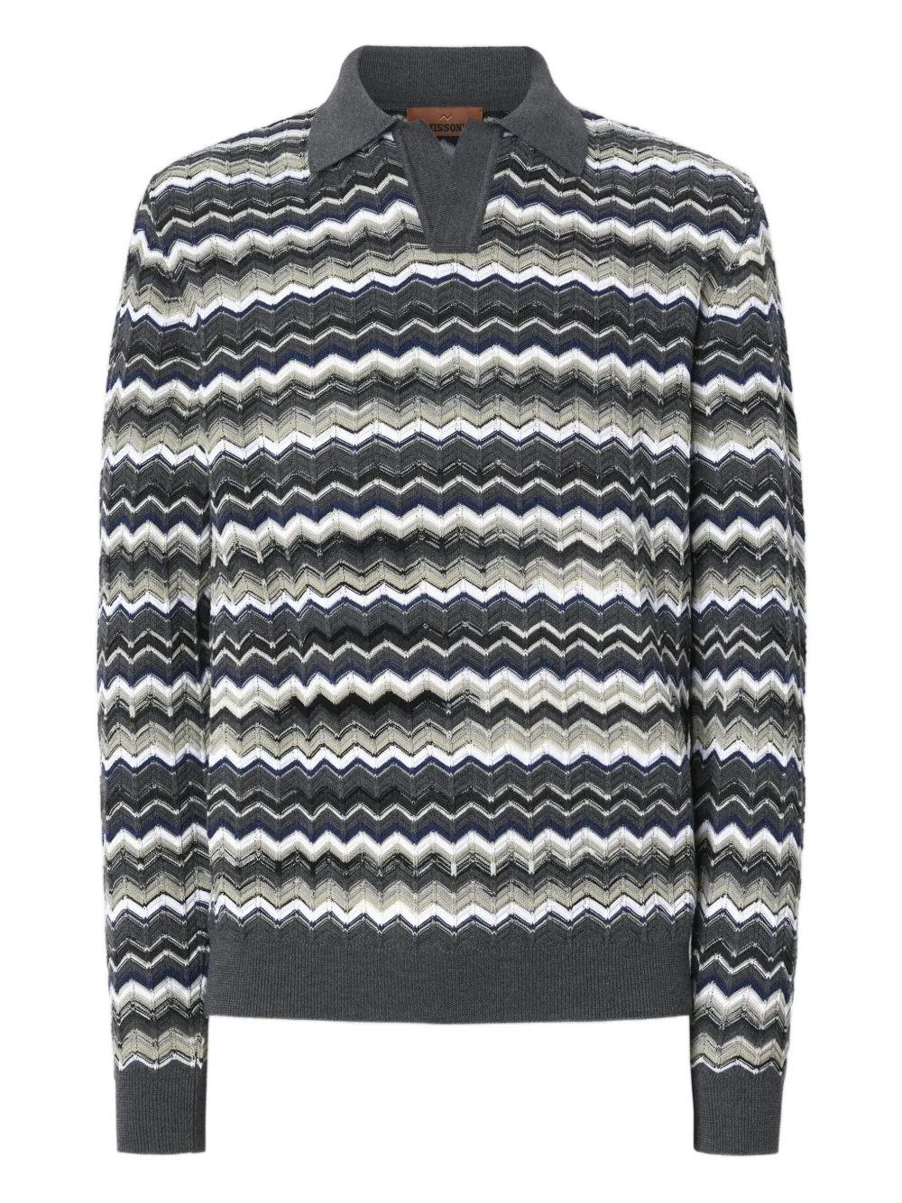 

Рубашка-поло с шевронным узором Missoni, серый