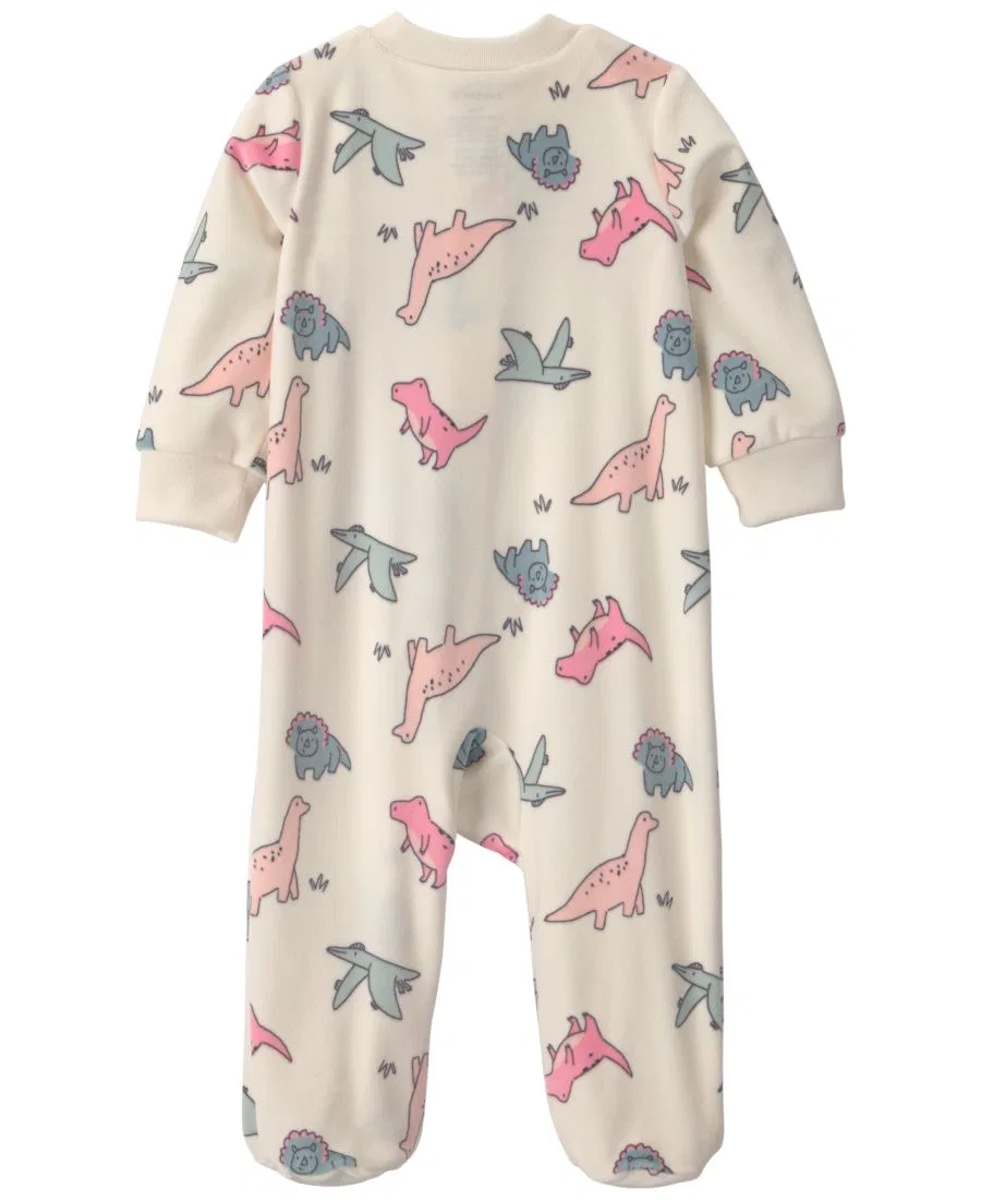 Пижама Sleep & Play с длинным рукавом, с защитой для подбородка Carter's, Cream Dinosaur — фото 2