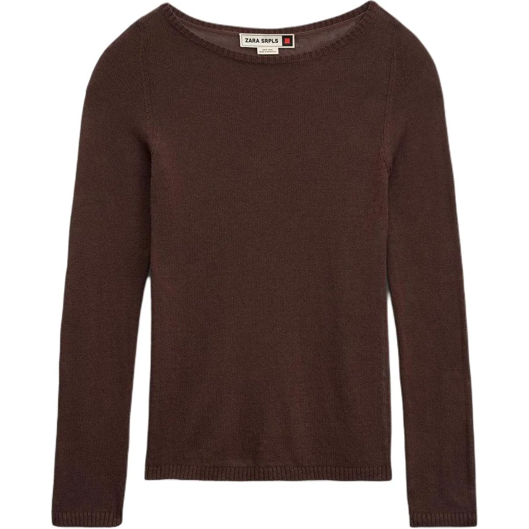 Женский свитер с длинным рукавом ZARA, Brick Red