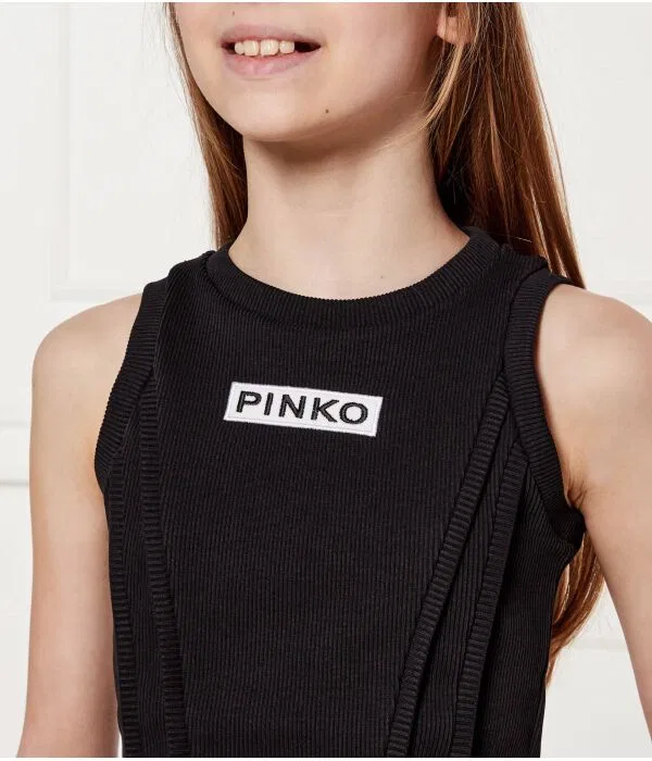 Детский топ для девочек Slim Fit Pinko Up, черный — фото 4