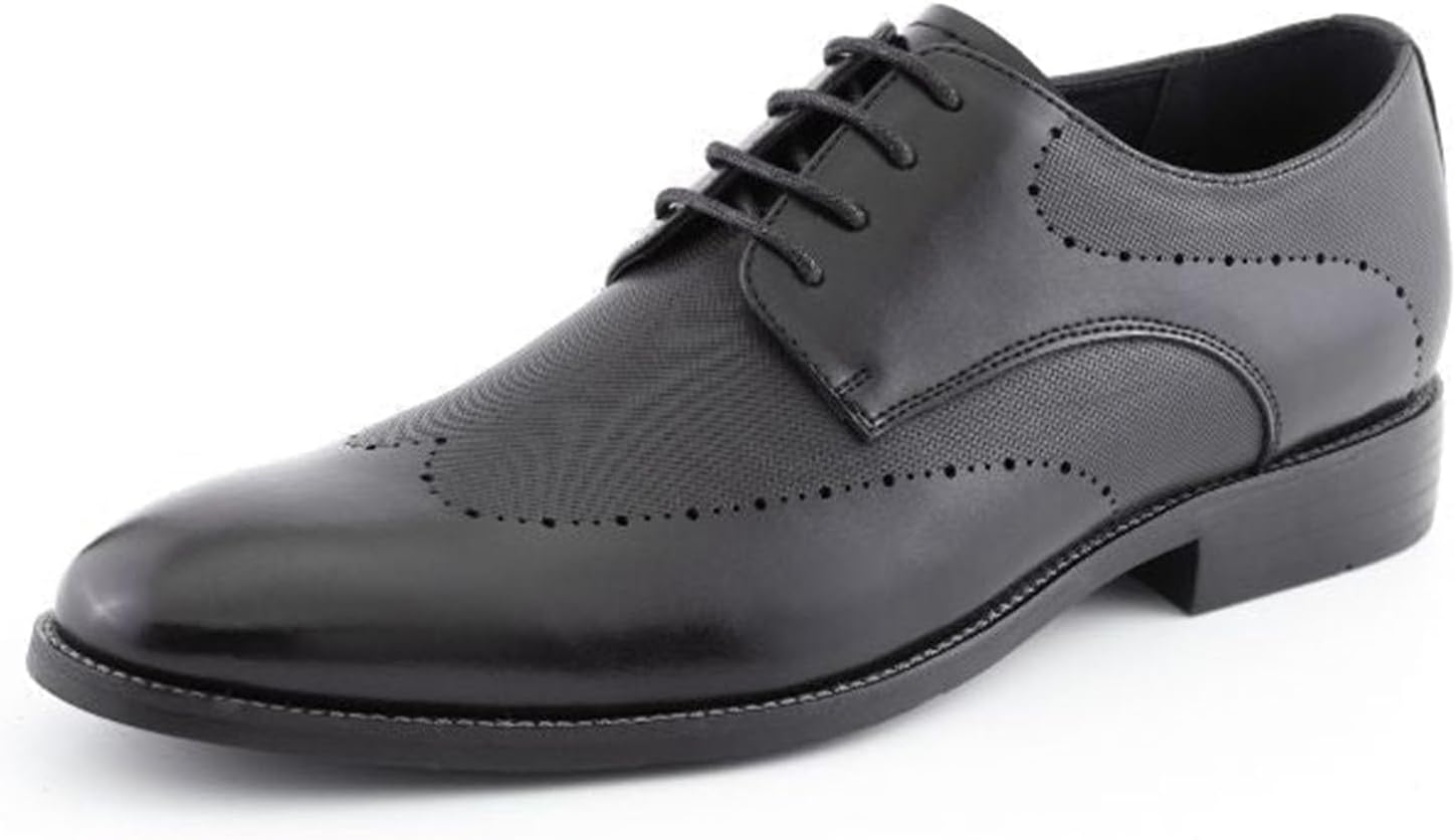 

Мужские оксфорды Amali с текстурированным носком, мужские оксфорды из высококачественной искусственной кожи, универсальная официальная обувь для любого случая, черный