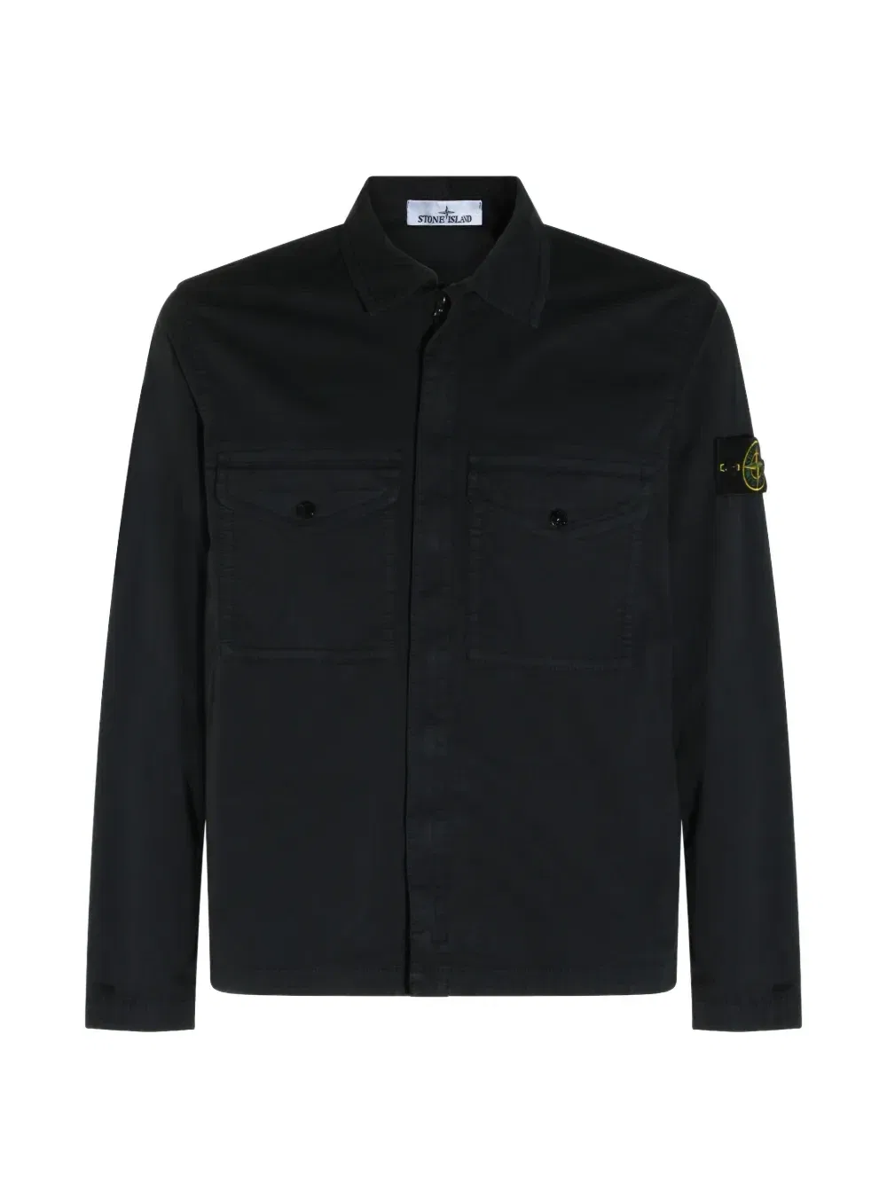 Рубашка-куртка с нашивкой в виде компаса Stone Island, черный