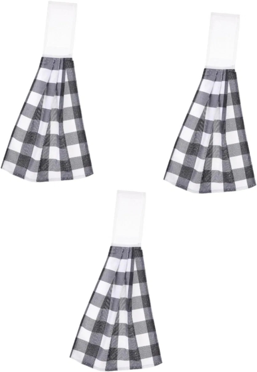 Набор полотенец для рук 3 шт, ABOOFAN, микрофибра, 43.2x30.5 см, Black/White