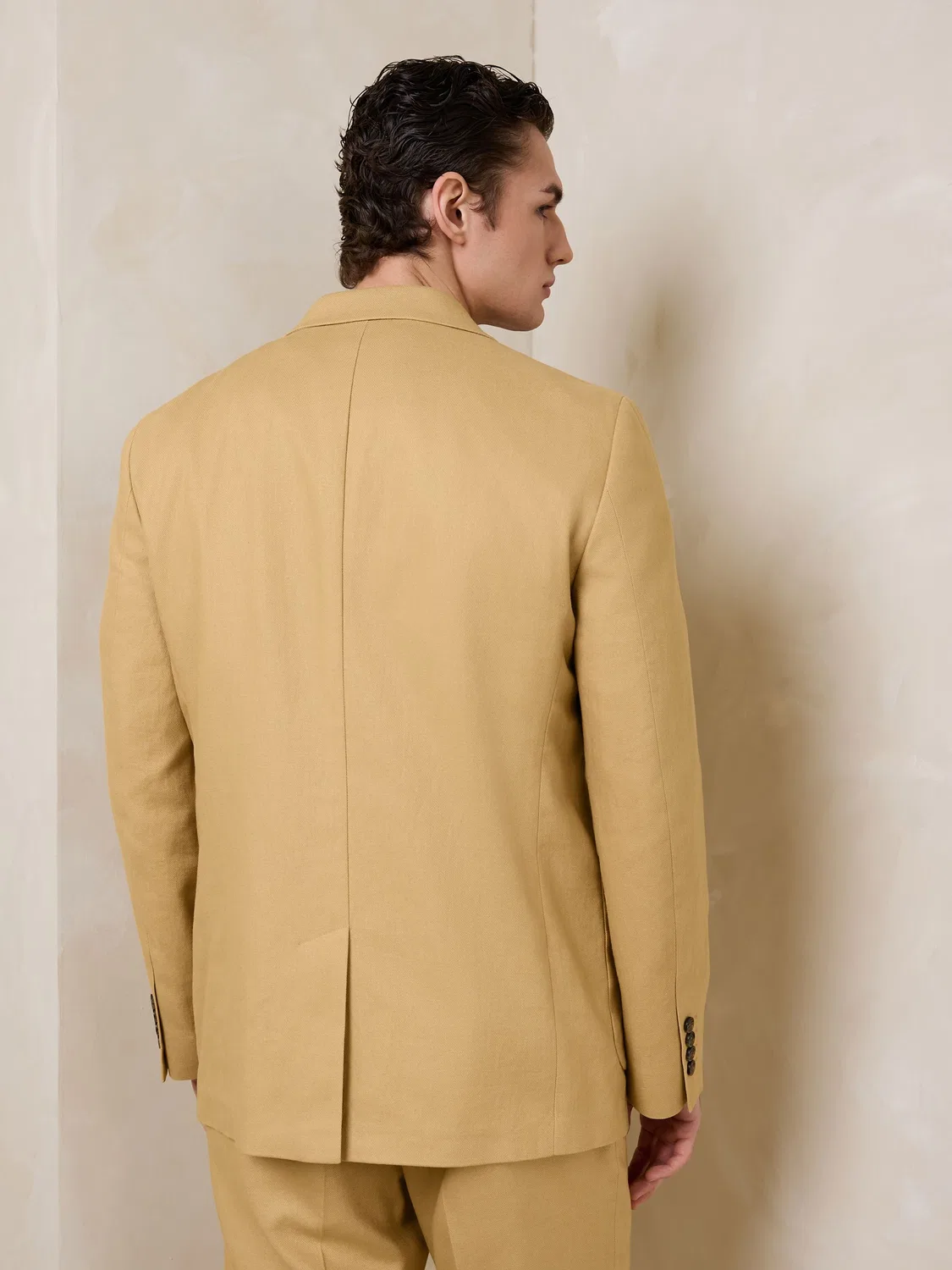 Пиджак костюмный Regular Fit из льна и хлопка, Yellow N Next, желтый — фото 4
