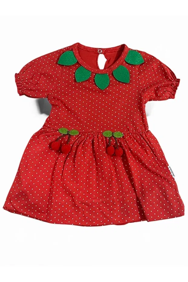Детское платье для девочек с принтом Strawberry figured dress Biancofiglio, Red — фото 4