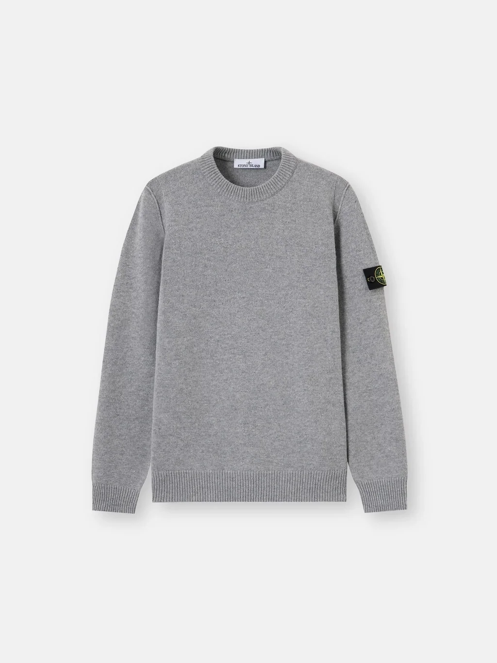 Мужской свитер Stone Island Regular-fit Crewneck With Ribbed Trims, серый меланж — фото 2